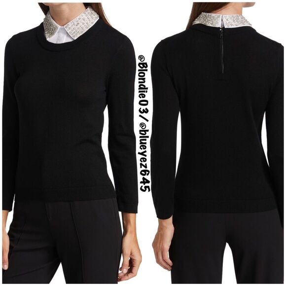 Alice + Olivia “Porla” embellished wool collar sweater XS - Picture 2 of 7